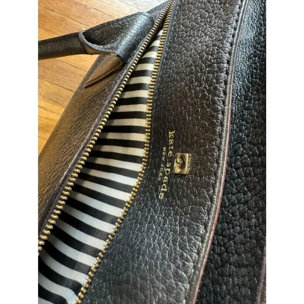 Kate Spade Southport Oden Black Pebbled Leather Satchel with Tassel